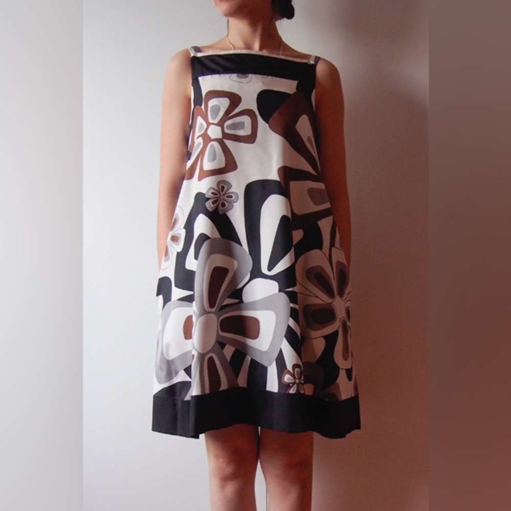 Maggy London Black and Brown A-Line Mini Dress- size 0